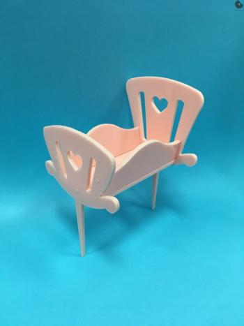 Topper biay, plexi koyska z serduszkami 3D - Miniowe Formy 3D