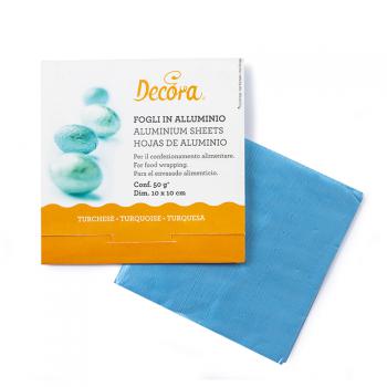 Papierki foliowe do cukierków i pralinek niebieskie (150 szt. w opakowaniu) - Decora