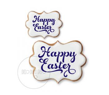 Szablon na ciastko, napis Happy Easter, dwa rozmiary - Kokino