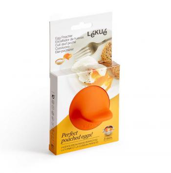 Foremka silikonowa do gotowania jajek w koszulkach, pomaraczowa - Lekue