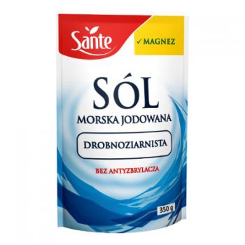 Sól morska jodowana drobnoziarnista z magnezem (350g) - Sante

