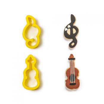 Foremki plastikowe, skrzypce i klucz wiolinowy (2 sztuki) - Decora
