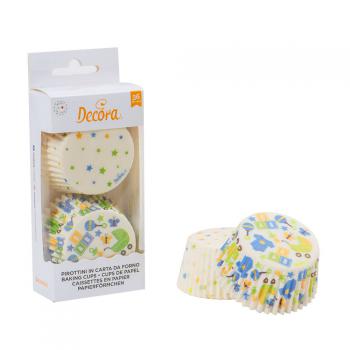 Papilotki do muffinów baby blue i gwiazdki (36 szt. w opakowaniu) - Decora