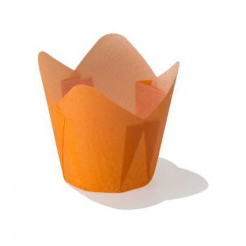 Papilotki woskowane do muffinw, w ksztacie tulipanw (20 sztuk), pomaraczowe - AleDobre.pl
