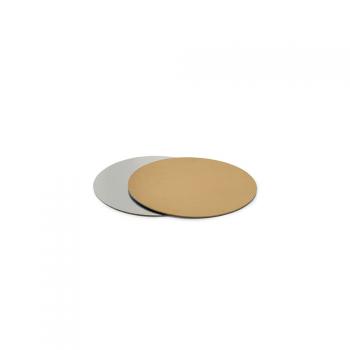 Podkład okrągły pod tort, złoto - srebrny (średnica: 20 cm) - Decora