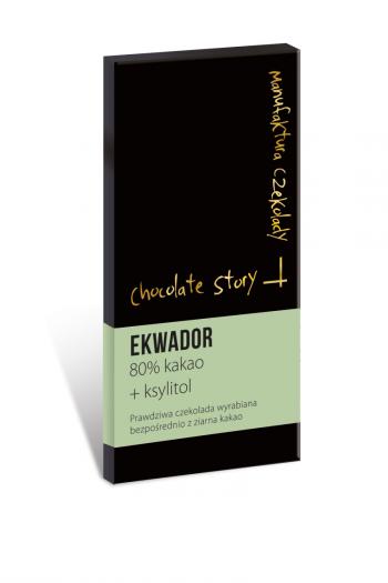 Czekolada deserowa bez cukru z ksylitolem 80% kakao z Ekwadoru (50 g) - Manufaktura Czekolady