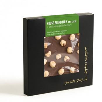 Czekolada mleczna House Blend, 44% kakao, prażony orzech laskowy (100 g) - Manufaktura Czekolady