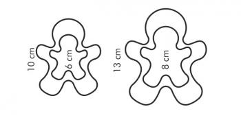 Dwustronne foremki do wykrawania ciastek, ludziki, ciastki, 4 rozmiary (od 6 cm do 13 cm) DELICIA - Tescoma