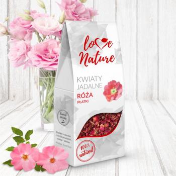 Kwiaty jadalne naturalne róża płatki (20 g) - Love Nature