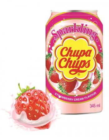 Napój Chupa Chups, truskawkowo-śmietankowy (345ml) - Chupa Chups