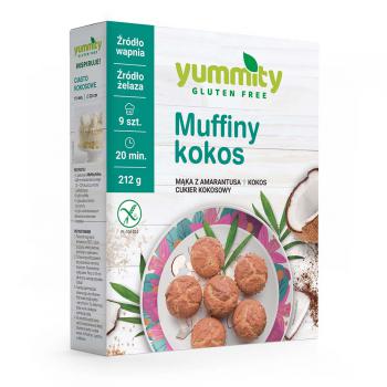 Mieszanka bezglutenowa do przygotowywania muffinów (kokos z węglem aktywowanym) - Yummity