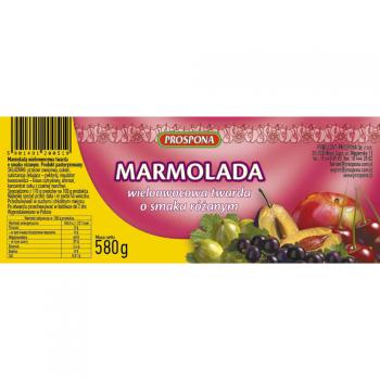 Marmolada wieloowocowa twarda o smaku różanym (580 g) - Prospona