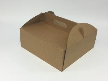 Pudełko na boxy (ciasta i torty) z rączką, brązowe (19,5 x 14,5 x 10 cm ) - AleDobre.pl