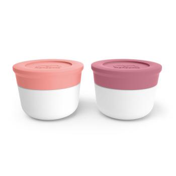 Pojemniki na sos S, 2 sztuki  (pojemność 10 ml) Ping Flaming, Pink Blush - Temple - Monbento
