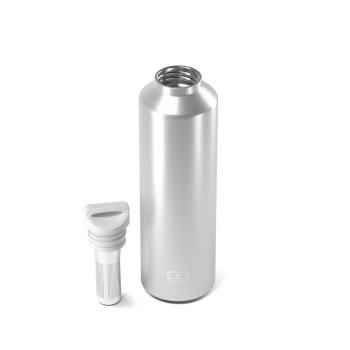 Butelka termiczna stalowa z zaparzaczem (pojemność: 500 ml) Metallic Silver - Steel - Monbento