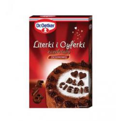 Literki i cyferki z czekolady deserowej - Dr. Oetker