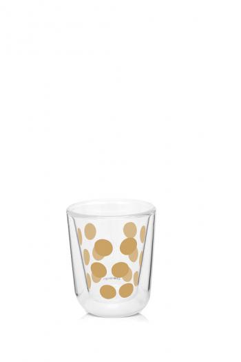 Szklanki z łyżeczkami, zestaw złoty (2 szt. x 75 ml) - Zak!