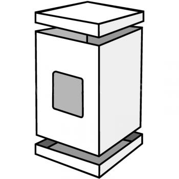Pudełko wysokie do transportu tortów piętrowych z bocznymi okienkami (33 x 33 x 50 cm) - AleDobre.pl 