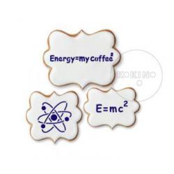 Szablon na ciastko, Wzór e=mc2, Atom, napis Energy = my...