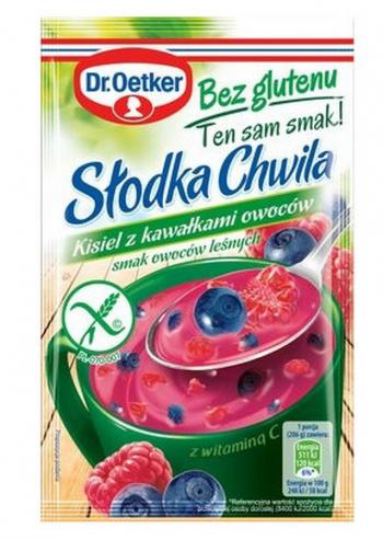 Kisiel bezglutenowy z kawakami owocw, owoce lene (31,5 g) - Sodka Chwila - Dr. Oetker