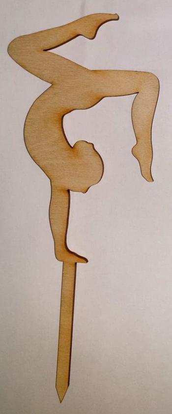 Topper ze sklejki, gimnastyczka wzór 1 (wysokość: 12 cm)  - Mill Art