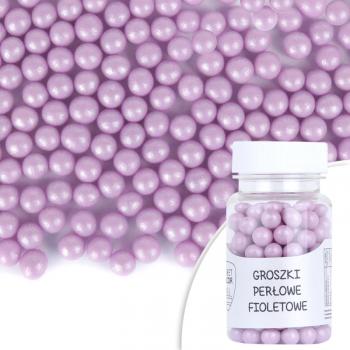 Posypka cukrowa perełki fioletowe (50 g) - SweetDecor