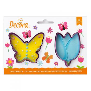 Foremki plastikowe, motyl i tulipan (2 sztuki) - Decora - OTSW