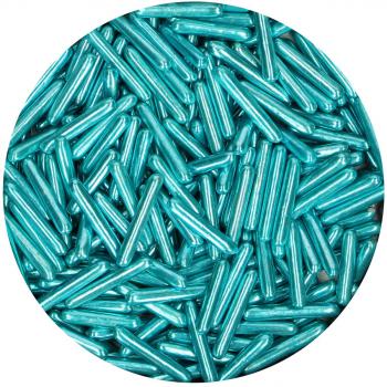 Posypka cukrowa niebieskie pałeczki metaliczne XL (70 g) - FunCakes