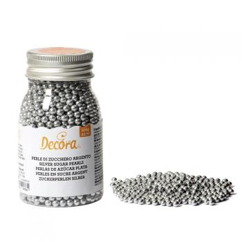 Posypka cukrowa srebrne perełki 4 mm (100 g) - Decora