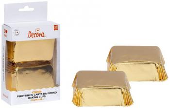 Papilotki prostokątne złote (20 szt. , 80 x 50 x 32 mm ) - Decora - OTSW