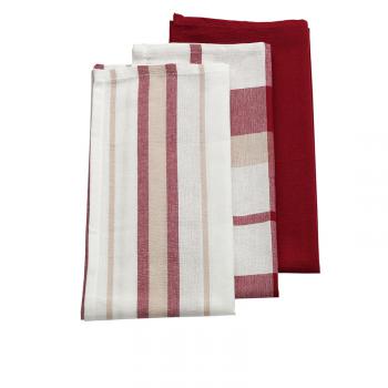 Ściereczki kuchenne bawełniane, 3 sztuki (65 × 45 cm), czerwone - Pasado - Kela