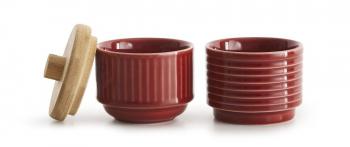 Miseczki ceramiczne z pokrywką (2 sztuki), czerwone - Coffee - Sagaform