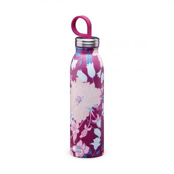 Butelka termiczna stalowa Dahlia (poj.: 0,55 l), różowa z motywem kwiatów dalii - Naito - Aladdin