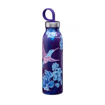 Butelka termiczna stalowa Riverside (poj.: 0,55 l), fioletowa z motywem zimorodka - Naito - Aladdin