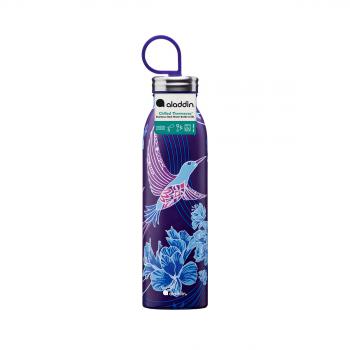 Butelka termiczna stalowa Riverside (poj.: 0,55 l), fioletowa z motywem zimorodka - Naito - Aladdin
