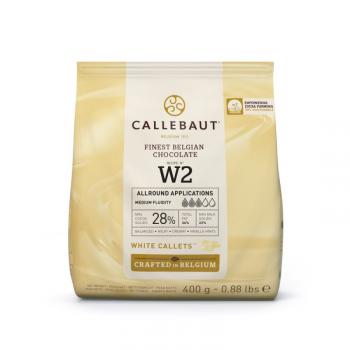 Pastylki czekoladowe z białej czekolady W2 (28% kakao), 400 g - Callebaut 