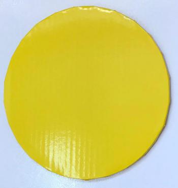 Podkład okrągły pod tort, ciasto (średnica: 30 cm, grubość: 1 cm), żółty - Podkłady Cukiernicze Julita