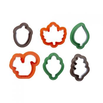 Foremki plastikowe do wycinania mini ciasteczek, jesienne (6 sztuk) - Decora - OTSW