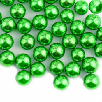 Posypka cukrowa błyszczące perełki zielone 8 mm (40 g) - SweetDecor