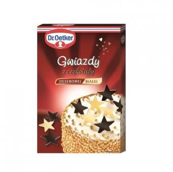 Gwiazdy z czekolady deserowej i biaej (20 g) - Dr. Oetker