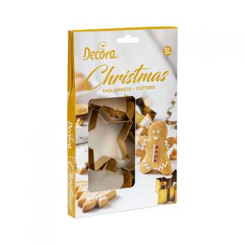 Foremki metalowe do ciastek w kształtach bożonarodzeniowych (5 szt. w komplecie) - Decora