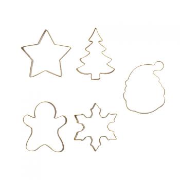 Foremki metalowe do ciastek w kształtach bożonarodzeniowych (5 szt. w komplecie) - Decora