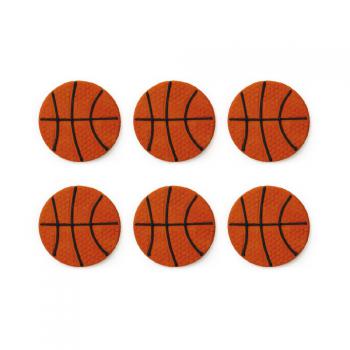 Ozdoby cukrowe piłki do koszykówki (6 sztuk) - Decora