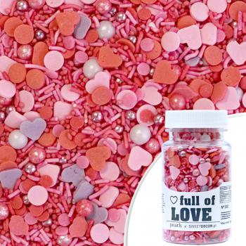 Posypka cukrowa czerwona Pearls full of LOVE (70 g) - SweetDecor