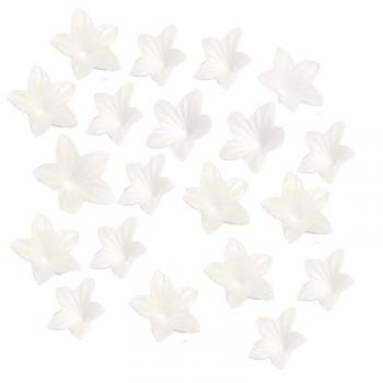Dekoracja waflowa, kwiatuszki białe (20 szt.) - SweetDecor