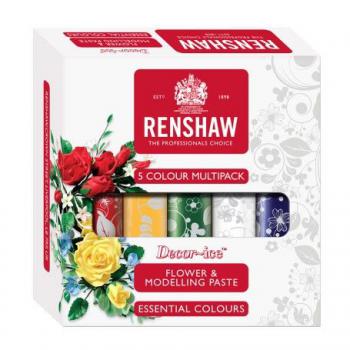 Masa do robienia kwiatów Gum Paste (5 x 100 g) pięć kolorów - Renshaw