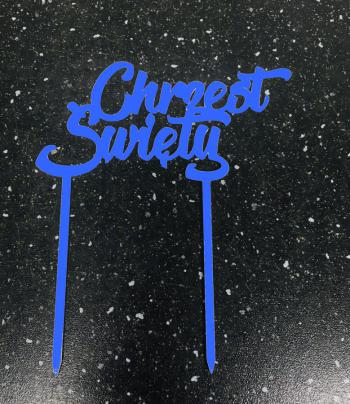 Topper niebieski Chrzest wity (11,5 x 6 cm) - Topper ART