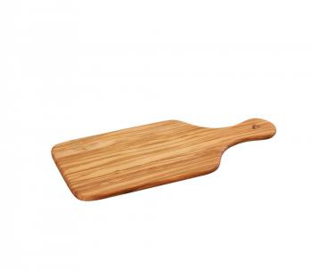 Deska do krojenia i serwowania z rączką, drewno oliwne (długość: 29 cm) - Zassenhaus
