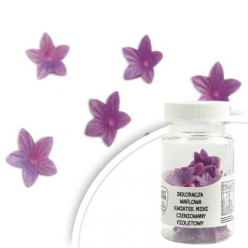 Dekoracja waflowa, kwiatuszki fioletowe cieniowane (40 szt.) - SweetDecor