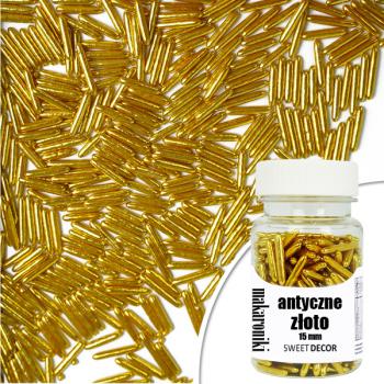 Posypka cukrowa makaroniki błyszczące, antyczne złoto (40 g) - SweetDecor